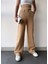 Kadın Bej Içi Polarlı Kışlık Bağcıklı Yüksek Bel Bol Paça Eşofman Altı 6