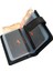 Hakiki Deri Kağıt Para ve Şeffaf Bol Kart Bölmeli Patlı Unisex Kartlık Cüzdan - Siyah 4