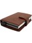 Hakiki Deri Mekanizmalı, Kağıt Para Bölmeli ve Patlı Unisex Cüzdan Kartlık - Taba 7