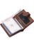 Hakiki Deri Kağıt Para ve Şeffaf Bol Kart Bölmeli Patlı Unisex Kartlık Cüzdan - Fındık 3