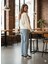 Ekru Kadın Oversize Dudak Baskılı Sweatshirt -Kayık Yaka 3 Iplik Kumaş, Off Shoulder, Rahat Günlük Sweat 2
