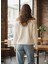 Ekru Kadın Oversize Dudak Baskılı Sweatshirt -Kayık Yaka 3 Iplik Kumaş, Off Shoulder, Rahat Günlük Sweat 3