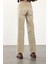 Yıkamalı Haki Yüksek Bel Straight Jean 5