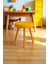 Chic Dekoratif Retro Peluş Puf – Yuvarlak Bench, Ahşap Ayaklı Makyaj & Salon Taburesi 3