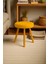 Chic Dekoratif Retro Peluş Puf – Yuvarlak Bench, Ahşap Ayaklı Makyaj & Salon Taburesi 4