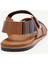 Erkek Çapraz Deri Sandalet Kahverengi Konforlu Kullanım İçin Tasarlandı 9