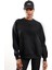 Siyah Parçalı Basic Sweatshirt 3408 4