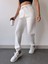 Kadın Beyaz Kışlık Kalın Içi Polarlı Yüksek Bel Paçası Lastikli Basic Jogger Eşofman Altı 4