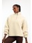 Krem Fermuarlı Polar Sweatshirt 7429 1