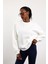 Beyaz Parçalı Basic Sweatshirt 3408 3