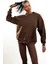 Kahverengi Parçalı Basic Sweatshirt 3408 1