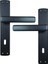Lusso Siyah Aynalı Oda Kapı Kolu ve 40X23MM Siyah Oda Gömme Kilit Set 4