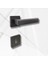 Lusso Antrasit Kare Rozetli Oda Kapı Kolu ve 45X18MM Antrasit Oda Gömme Kilit Set 7
