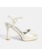 Kadın Beyaz Ayarlanabilir Tokalı Topuklu Gelin Ayakkabısı 2