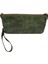 Hakiki Eskitme Deri El Geçirme ve Bileklikli Unisex El Portföyü - Yeşil 2