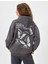 Arkası Baskılı Sweatshirt Oversize Kapüşonlu Şardonlu 4