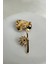 Altın Rengi Taş Çiçek Süslemeli Tasarım Broş (5cm) 2