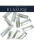 Klassıqe® | 3X10 mm Gümüş Metal Baget Dikdörtgen Ütüyle Yapışan Hotfix Taş (Kıyafet, Tekstil, Aksesuar Süsleme) 2