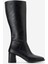 Sade Küt Burunlu Topuklu Kadın Çizme SİYAH CİLT 3