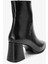 Arven Siyah Cilt Kadın Kalın Topuklu Bot 5