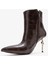 Crısta Kahverengi Baskı Sivri Burunlu Kadın Topuklu Bot 4