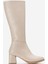 Sade Sivri Burunlu Topuklu Kadın Çizme BEJ CİLT 2