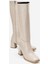 Sade Küt Burunlu Topuklu Kadın Çizme BEJ CİLT 6