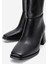 Sade Küt Burunlu Topuklu Kadın Çizme Siyah Cilt 4