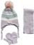 Kitti 0-18 Ay Kız Bebek Atkı Bere Eldiven 3'lü Takım 1