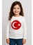 Erkek Çocuk Bayrak Baskılı Uzun Kol T-Shirt - Beyaz 1