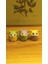 Üç Bilge Baykuş Seti-Renkli Dostlar Baykuş Seti-3’lü Dekoratif Mini Set- Yeşil - Lila - Sarı 4*4 4