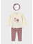 3\'lü Kız Bebek Takımı (1-4 Yaş) – Bej Sweat, Desenli Pembe Tayt, Desenli Bandana 1