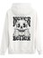 Never Better Skeleton Sırt Baskılı Premium 3 Iplik Şardonlu Kapüşonlu Unisex Hoodie Sweatshirt 3