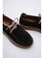 Kadın Hakiki Süet Loafer Comfort Tabanlı Günlük Ayakkabı Siyah Misley 3