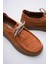 Kadın Hakiki Süet Loafer Comfort Tabanlı Günlük Ayakkabı Taba Misley 3