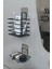 Paslanmaz Metal Banyo Duvar Organizeri - Yapışkanlı Diş Fırçalık ve Sabunluk Seti - 2'li Süper Set 3