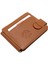 Hakiki Deri Çift Taraflı Kullanıma Uygun Kuşaklı Kağıt Para Klipsli Unisex Kartlık - Taba 2
