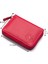 Hakiki Deri Kağıt Para ve Bol Şeffaf Kart Bölmeli, Fermuarlı Unisex Kartlık - Kırmızı 1