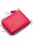 Hakiki Deri Kağıt Para ve Bol Şeffaf Kart Bölmeli, Fermuarlı Unisex Kartlık - Kırmızı 1