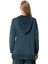 Uzun Kol Kapüşonlu Fileli Sonbahar ve Kışlık Triko Bluz Indigo Indg 2