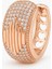 Rose Gold Zirkon Taşlı Büyük Oval Halka Kadın Çelik Küpe 1