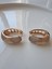 Rose Gold Zirkon Taşlı Büyük Oval Halka Kadın Çelik Küpe 5