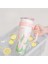 Diller 1200ML Pembe Lale Desenli Tumbler Pipetli/pipetsiz Kulplu Paslanmaz Çelik Termos 3