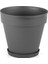 Drenaj Aparatlı Tabaklı Dekoratif Saksı 28CM, 10 Litre Antrasit 1