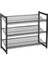 3 Katlı Metal Ayakkabı Rafı, Fileli Raf, Ayarlanabilir Koyma Alanlı Düz Veya Açılı Raf Zeminleri, Koridor, Giriş Alanı Için Istiflenebilir Depo Rafı, 74X62,8X30,7 Cm, Siyah, LMR03B 1