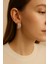 Rose Gold Yarım Tur Zirkon Taşlı Üçlü Sıra Oval Halka Küpe 3