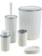 5 Parça Lüx Plastik Banyo Seti 7 Litre Dokunmatik Çöp Kovalı, Antibakteriyel Fırça (Siyah-Gri) (Beyaz-Gri) 4