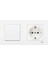 Karre Beyaz 2'li Set Anahtar ve Topraklı Priz Set 1