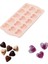 Kalp Çikolata ve Buz Kalıbı - 15 Hazneli, Pratik, Esnek Yapılı ve Çok Yönlü - Kalp Tasarımlı Buz Küpü Kalıbı (Soft Pembe) 1
