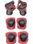 Store Koruyucu Dizlik Dirseklik El Koruyucu Set 6 Parça Bisiklet Scooter Paten Koruma 4-12 Yaş, Kırmızı-Siyah 4